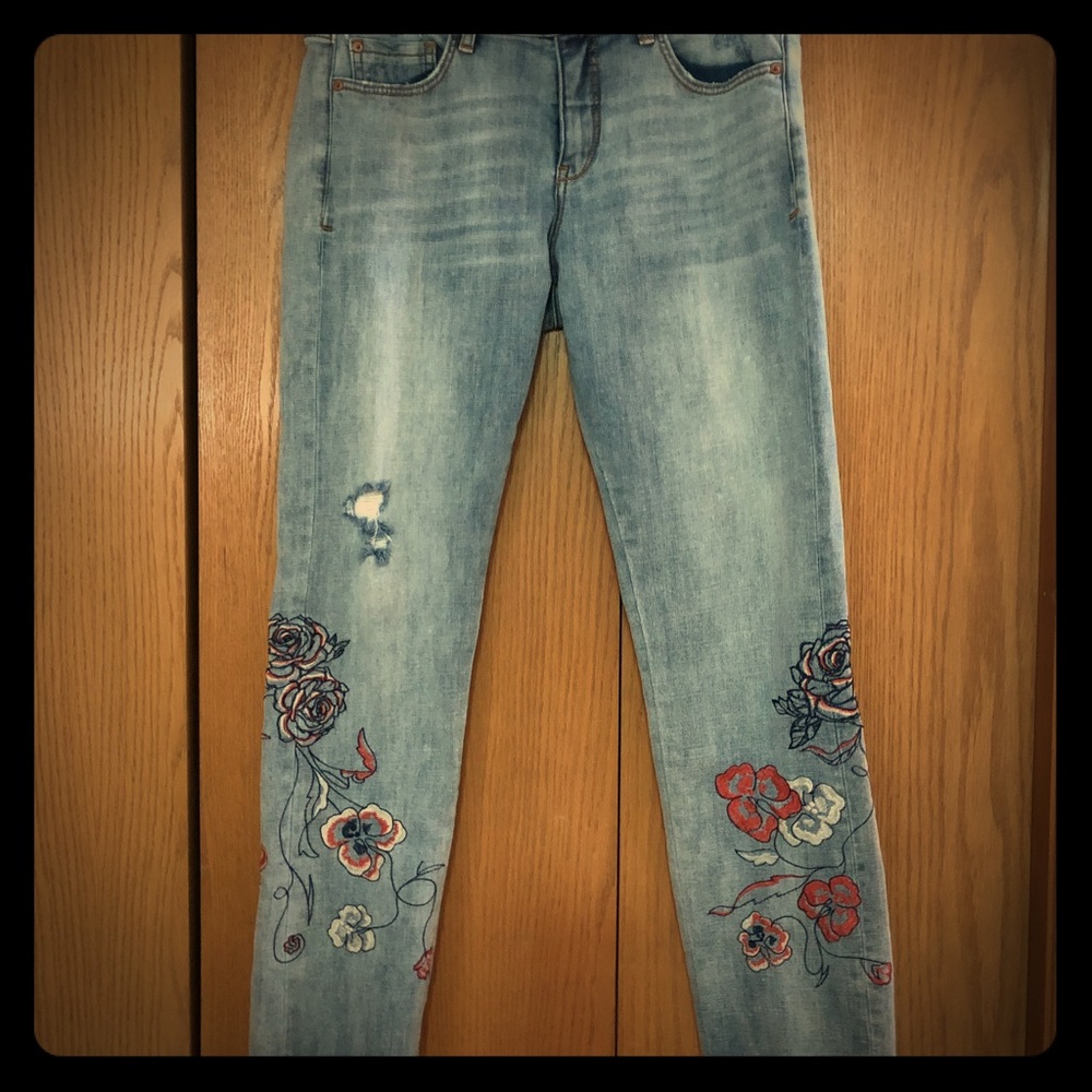 Embroidered Denim Jeans from Anthropologie